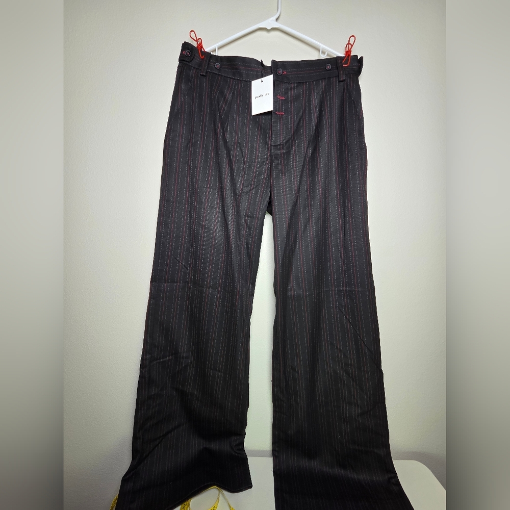 Nwt Peachy Den Lennox Trousers Pinstripe Led Medium - Picture 4 of 11